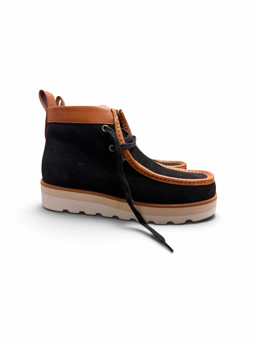 Coach Men’s Black and Tan Casual Suede Moc Toe Boot